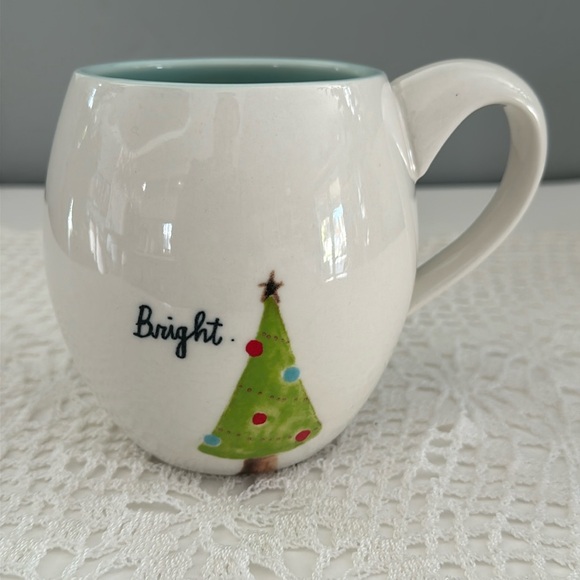 Magenta Ceramic Mug Bright Holiday Christmas Tree - Picture 1 of 8